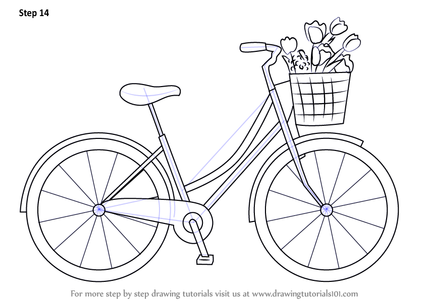 Learn How to Draw a Cute Bicycle Two Wheelers Step by Step  Drawing  Tutorials