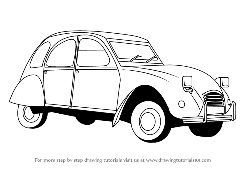 Learn How To Draw A Vintage Car Vintage Step By Step Drawing Tutorials