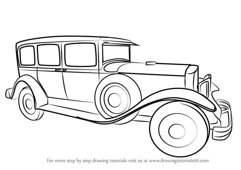 Learn How to Draw a Vintage Rolls Royce (Vintage) Step by Step
