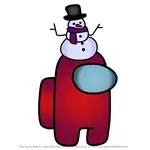 How to Draw Snow Man from Among Us