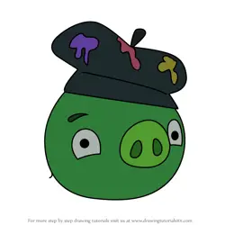 How to Draw Artist Pig from Angry Birds Pigs