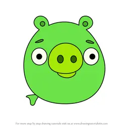 How to Draw Balloon Pig from Angry Birds Pigs