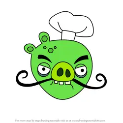 How to Draw Chef Pig from Angry Birds Pigs