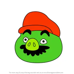 How to Draw Mario Pig from Angry Birds Pigs