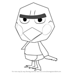 How to Draw Admiral from Animal Crossing