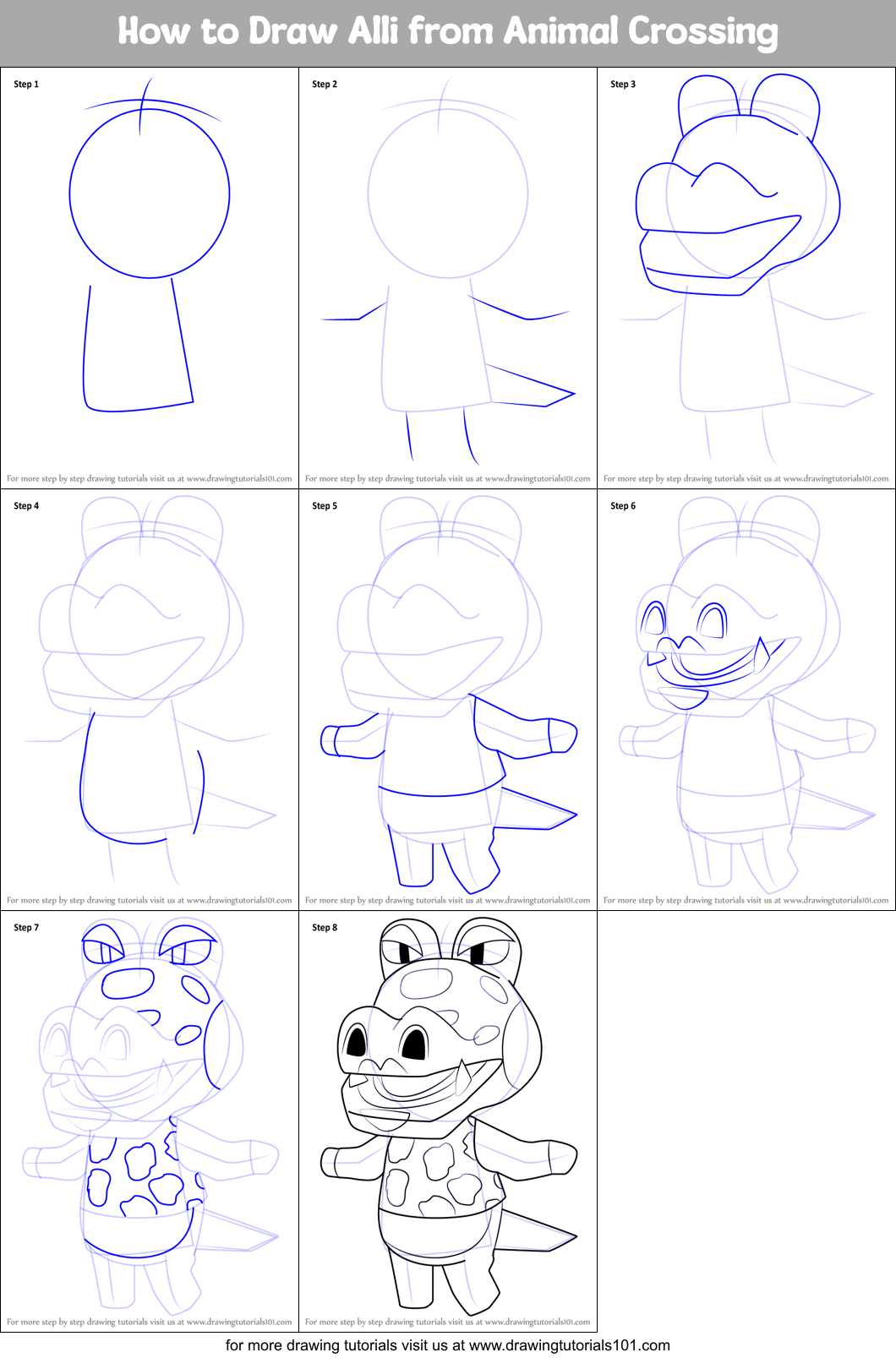 How to Draw Alli from Animal Crossing Printable Step by Step