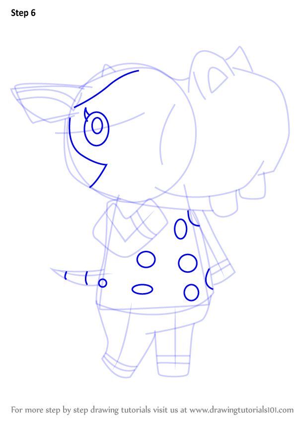 How to Draw Bertha from Animal Crossing (Animal Crossing) Step by Step