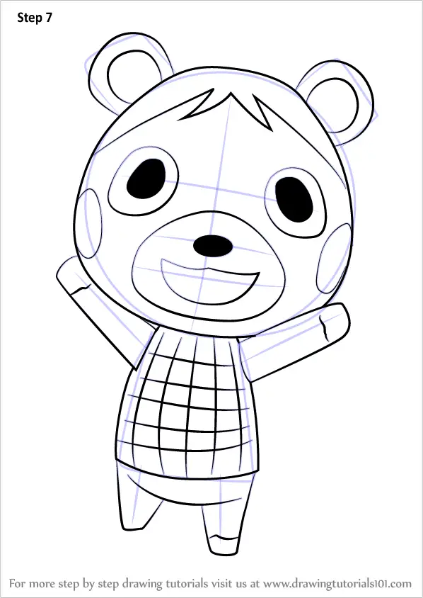 Learn How to Draw Bluebear from Animal Crossing (Animal Crossing) Step