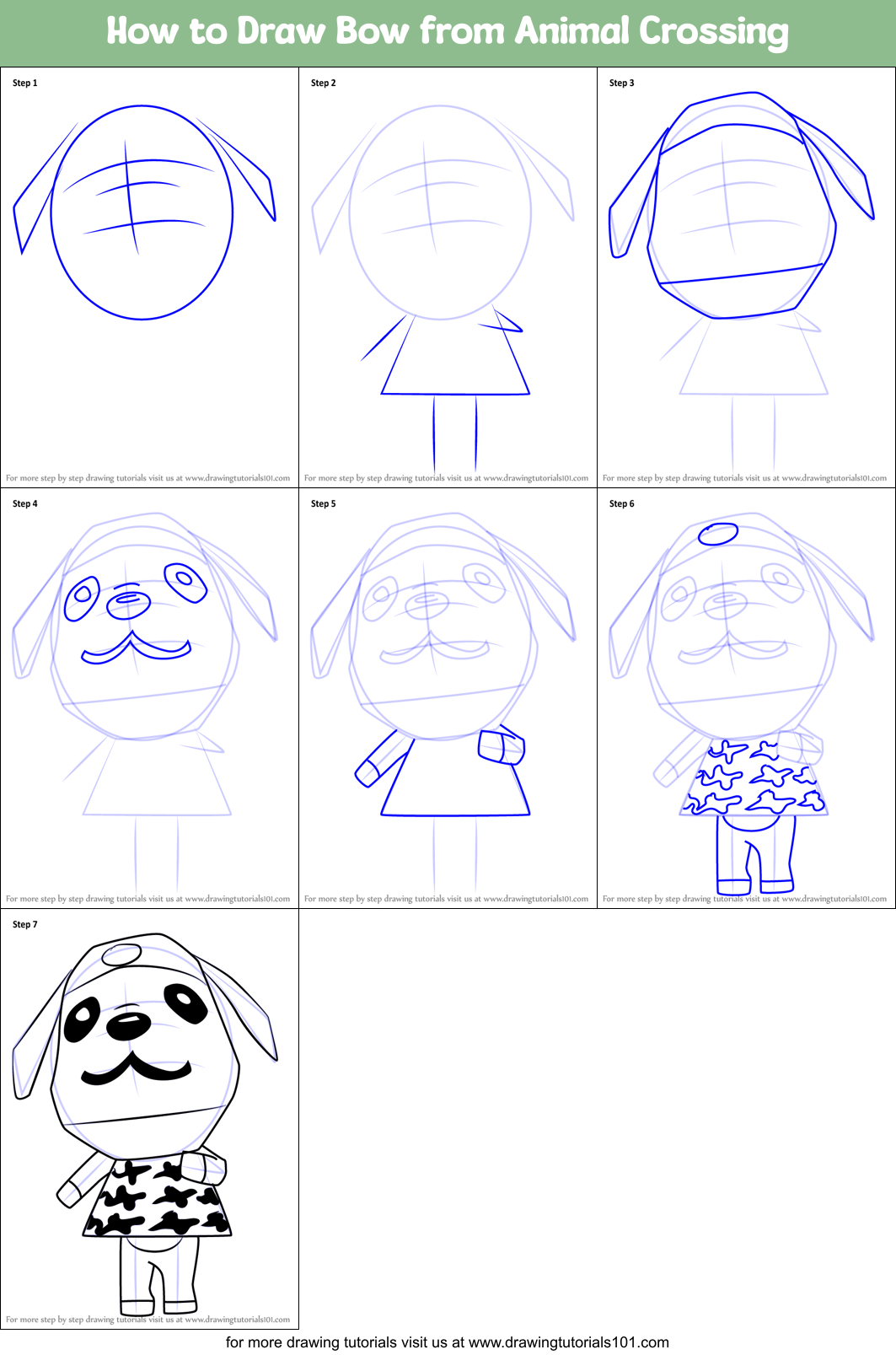 How to Draw Bow from Animal Crossing Printable Step by Step