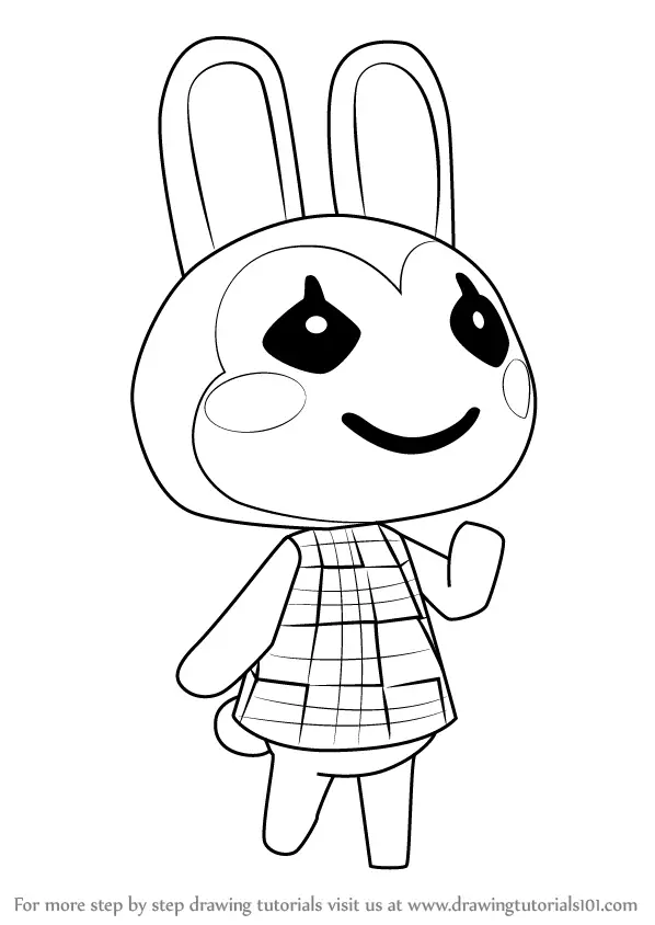 Learn How to Draw Bunnie from Animal Crossing (Animal Crossing) Step by