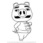 How to Draw Chops from Animal Crossing