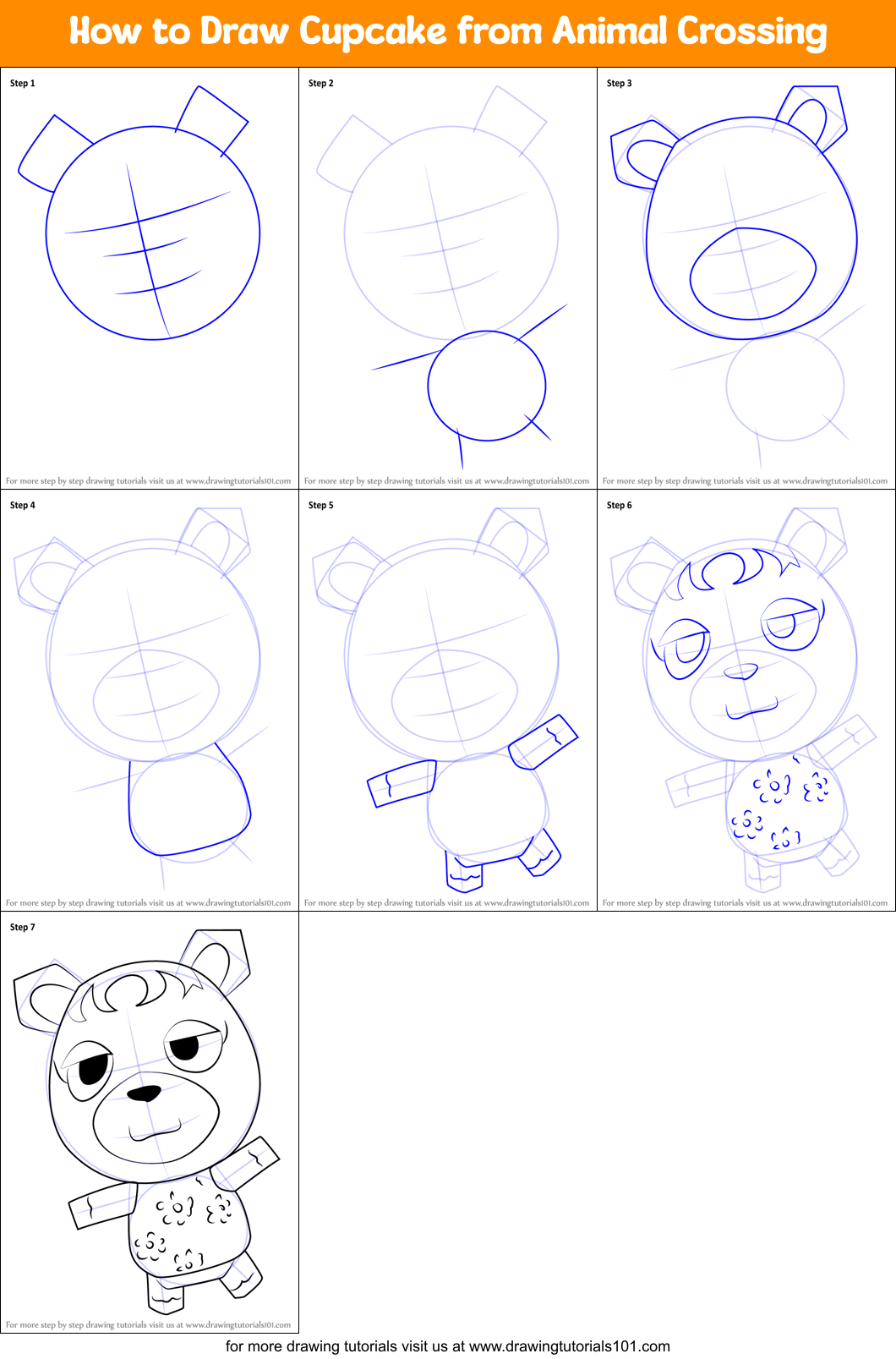 How to Draw Cupcake from Animal Crossing Printable Step by Step