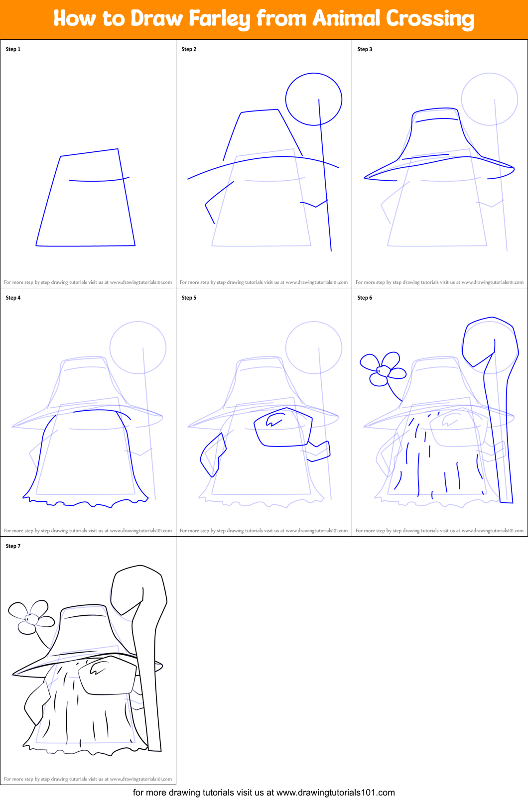 How to Draw Farley from Animal Crossing Printable Step by Step