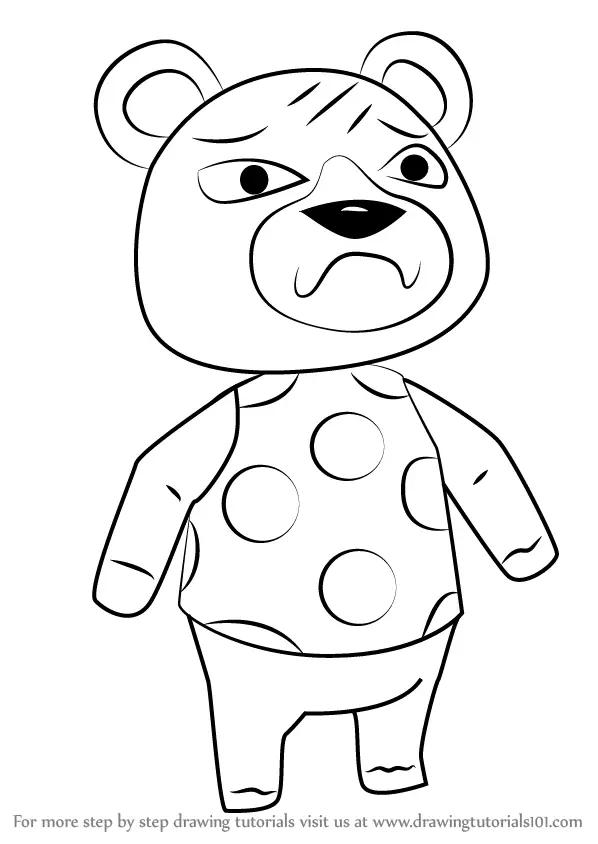 Learn How to Draw Groucho from Animal Crossing (Animal Crossing) Step ...