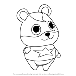 How to Draw Hamlet from Animal Crossing