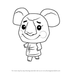 How to Draw Huggy from Animal Crossing