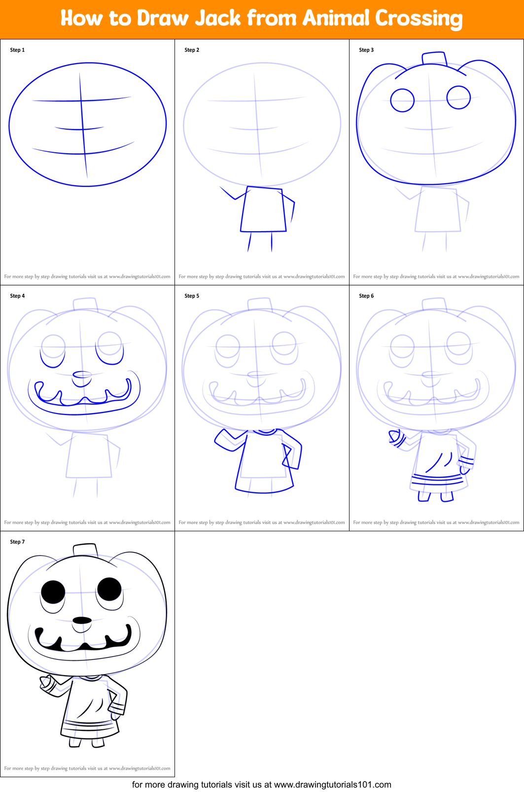 How to Draw Jack from Animal Crossing Printable Step by Step