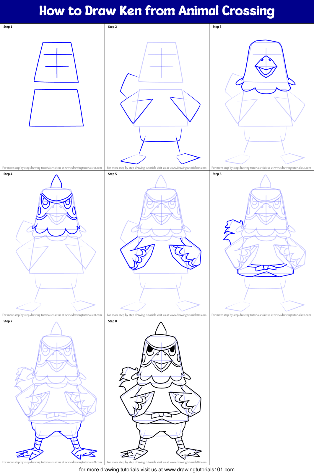 How to Draw Ken from Animal Crossing Printable Step by Step