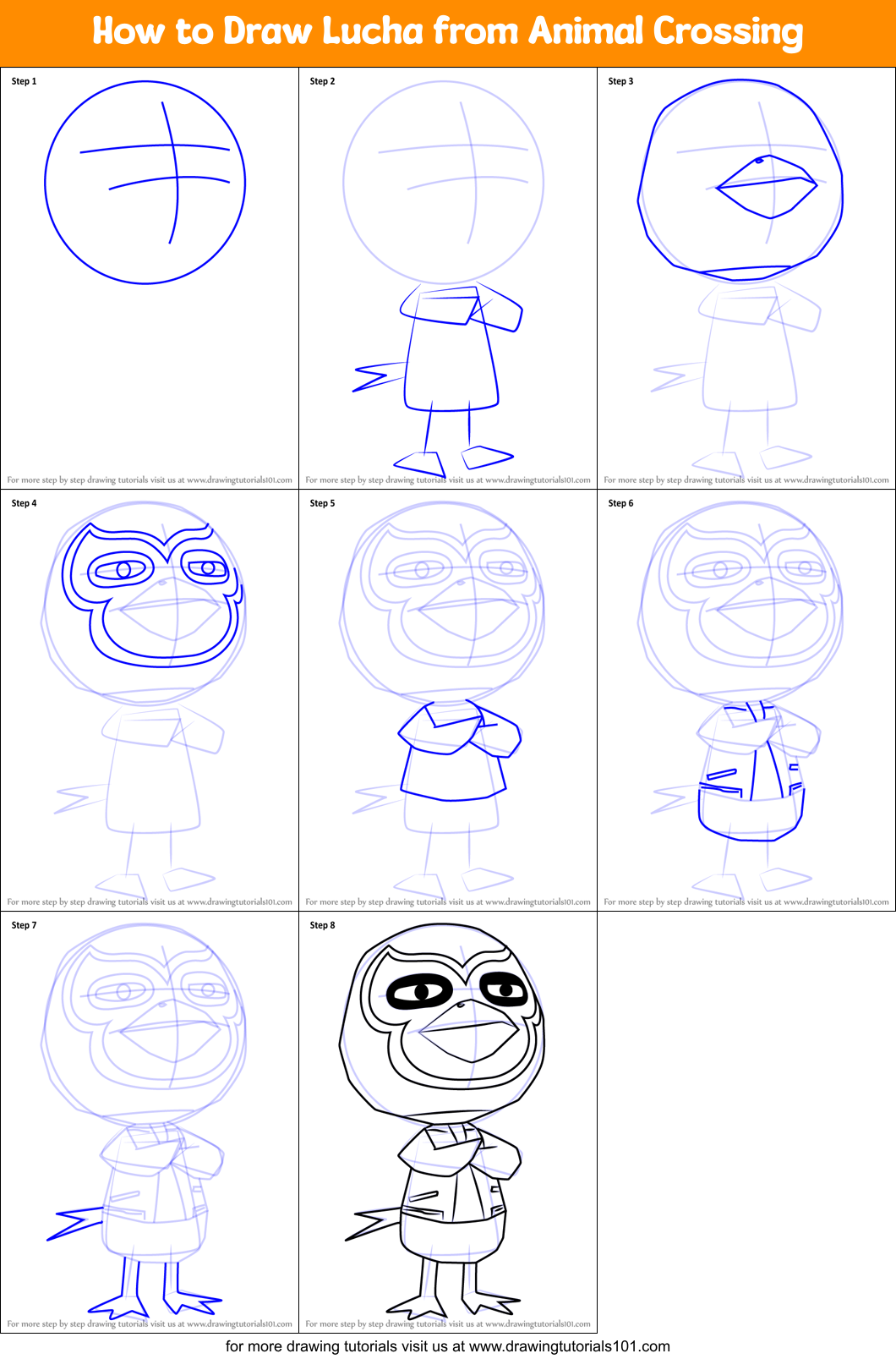How to Draw Lucha from Animal Crossing Printable Step by Step
