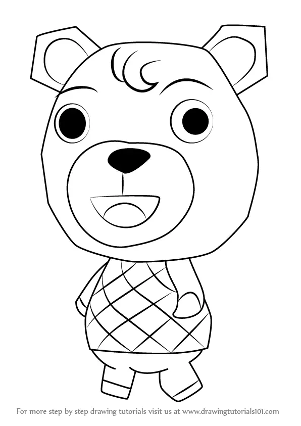 Step by Step How to Draw Olive from Animal Crossing ...