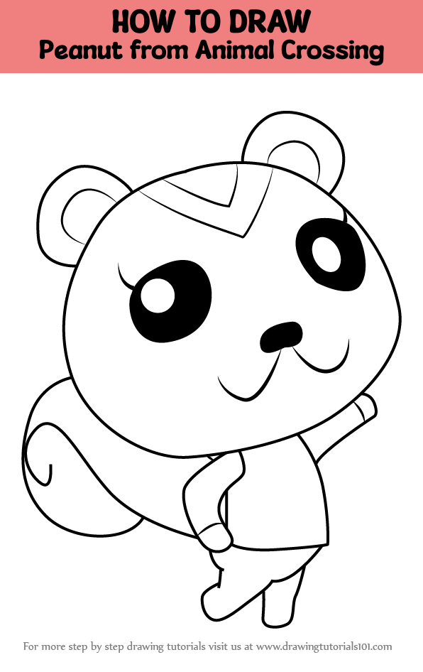 How to Draw Peanut from Animal Crossing (Animal Crossing) Step by Step