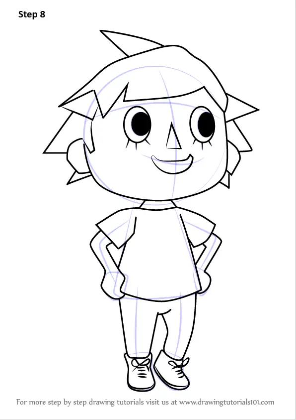 Learn How to Draw Player from Animal Crossing (Animal Crossing) Step by