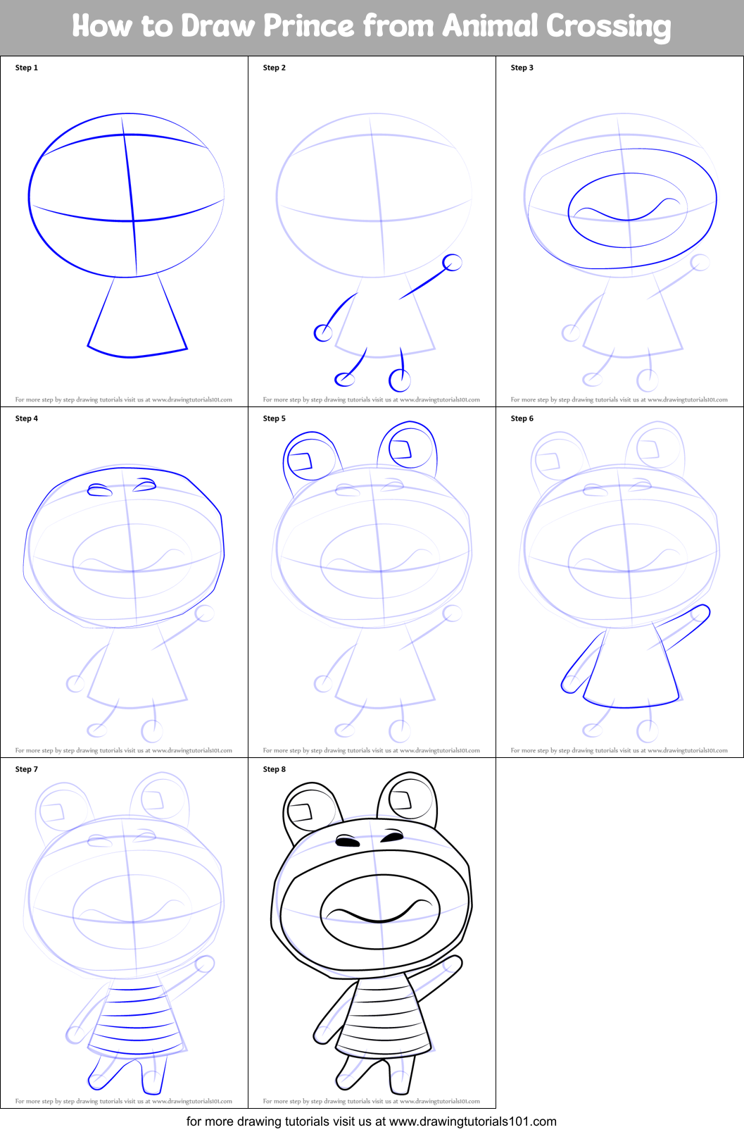 How to Draw Prince from Animal Crossing Printable Step by Step