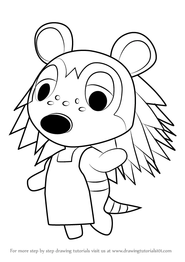 Learn How to Draw Sable from Animal Crossing (Animal Crossing) Step by