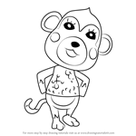 How to Draw Shari from Animal Crossing