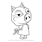 How to Draw Sue E. from Animal Crossing