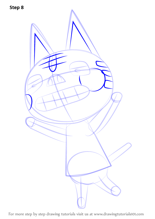 Step by Step How to Draw Tabby from Animal Crossing