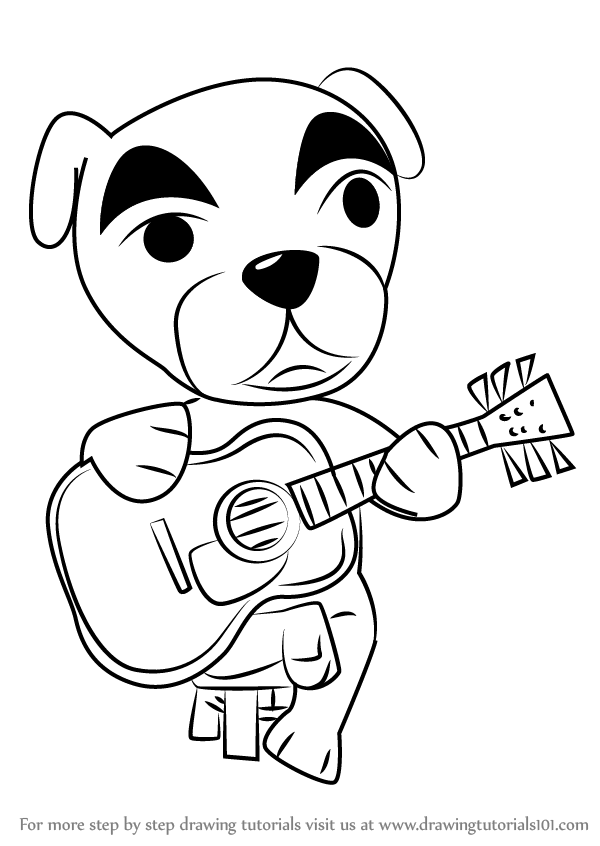 Learn How To Draw Totakeke K K Slider From Animal Crossing Animal - step by step drawing tutorial on how to draw totakeke k k slider from animal crossing