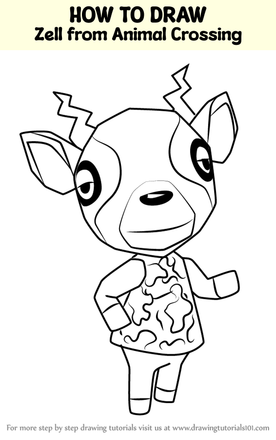 How to Draw Zell from Animal Crossing (Animal Crossing) Step by Step