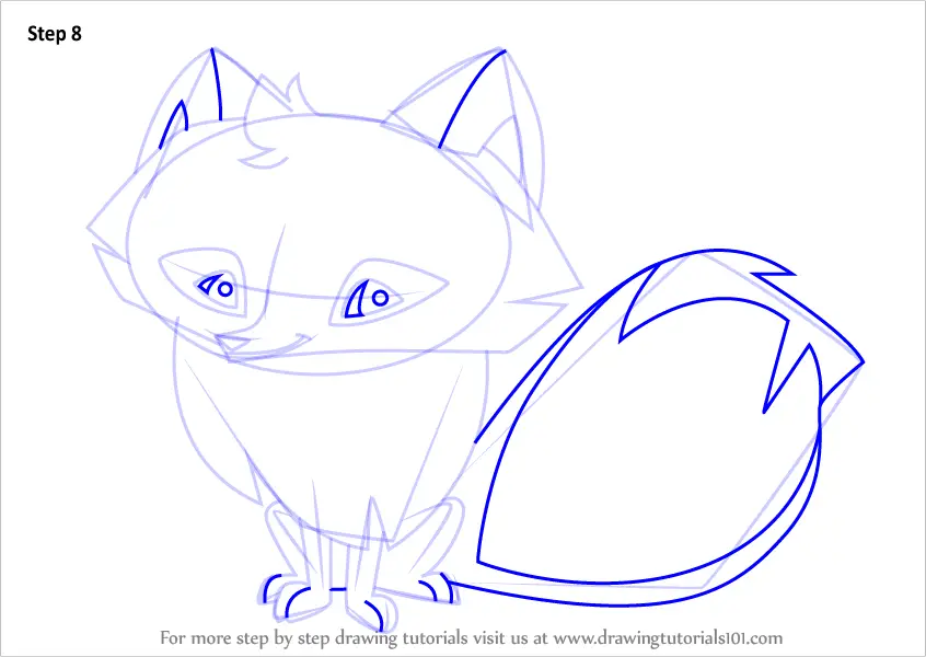 Learn How to Draw Arctic Fox from Animal Jam (Animal Jam) Step by Step