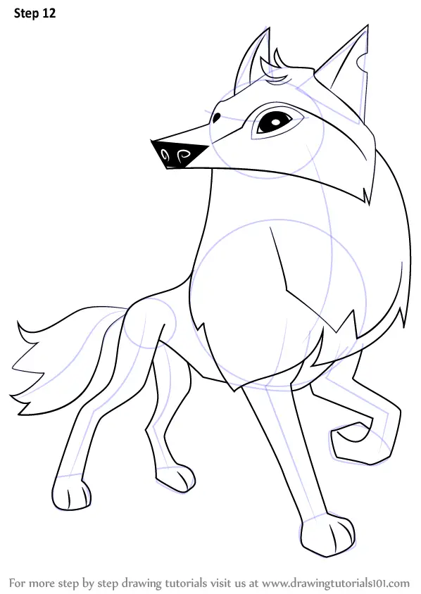 Learn How to Draw Arctic Wolf from Animal Jam (Animal Jam) Step by Step