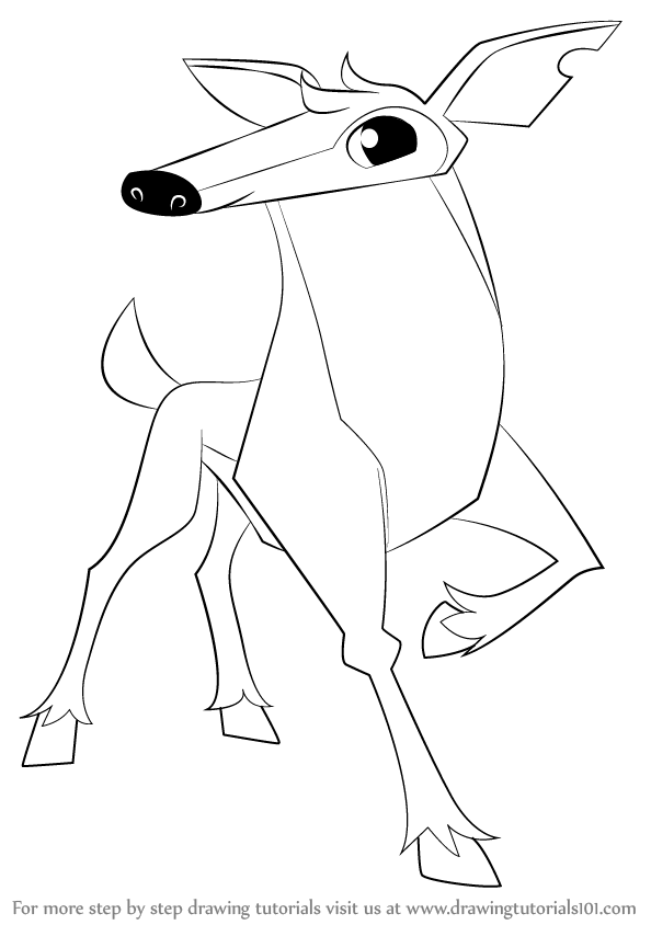 Learn How to Draw Deer from Animal Jam (Animal Jam) Step by Step : Drawing Tutorials