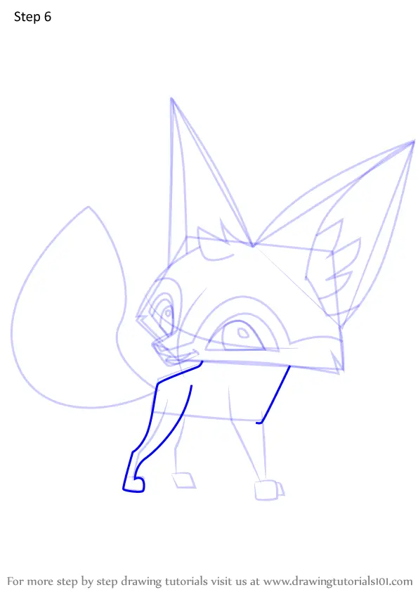 Learn How to Draw Fennec Fox from Animal Jam (Animal Jam) Step by Step