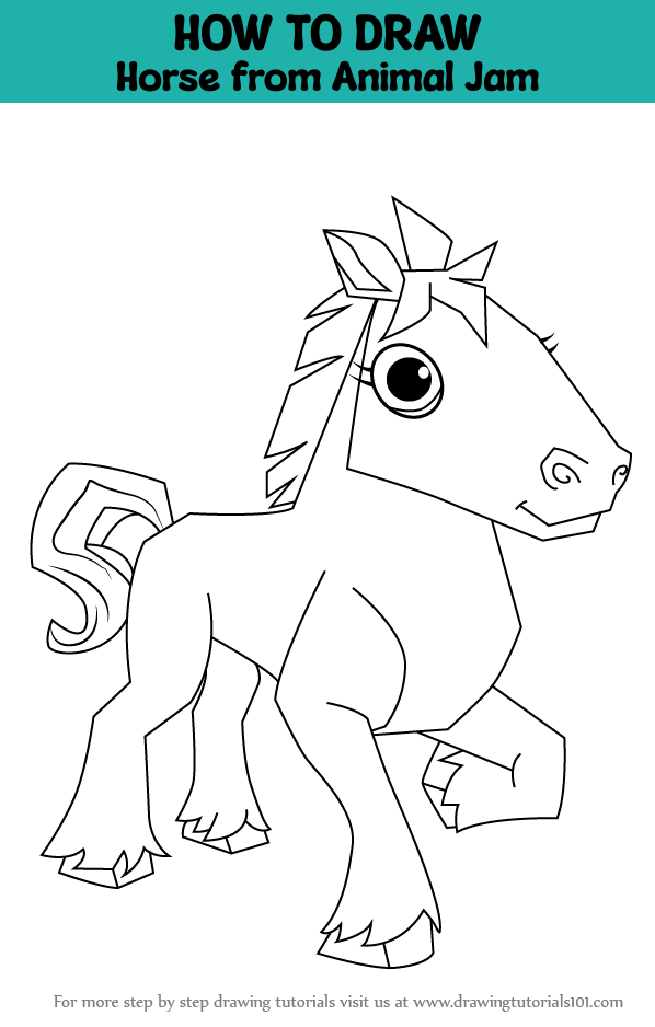 How to Draw Horse from Animal Jam (Animal Jam) Step by Step ...