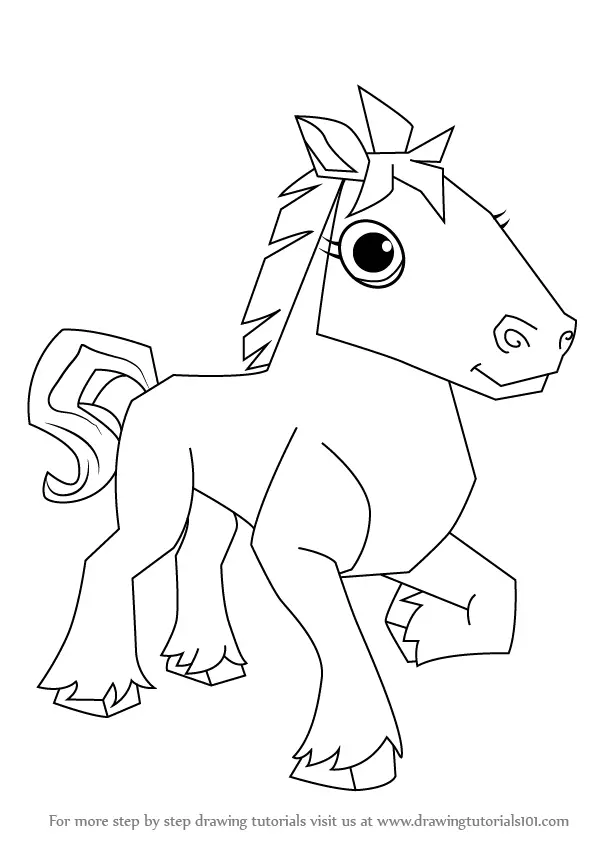 Learn How to Draw Horse from Animal Jam (Animal Jam) Step by Step