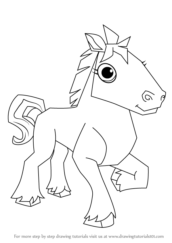 Learn How to Draw Horse from Animal Jam (Animal Jam) Step by Step : Drawing Tutorials