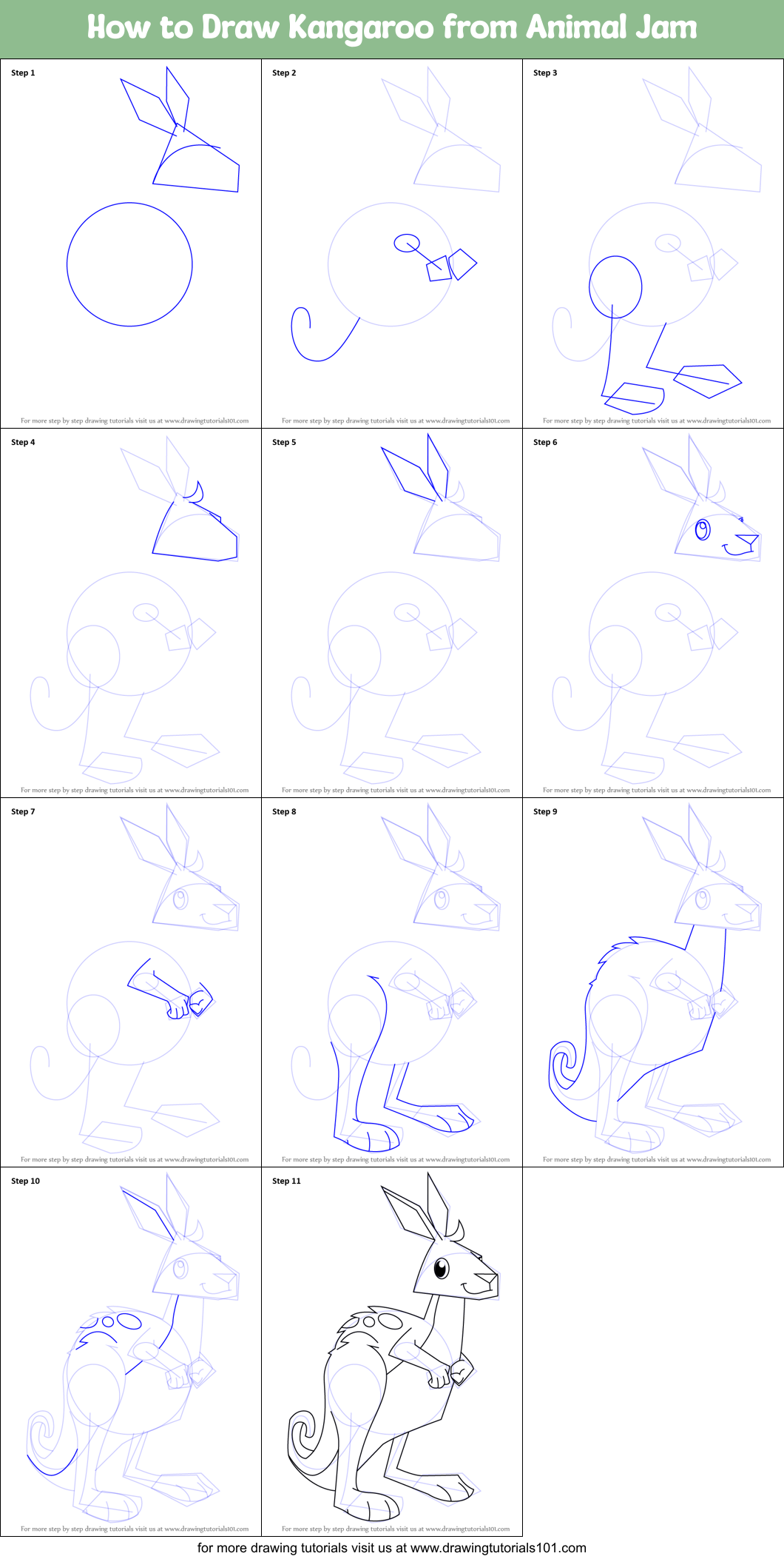 httpshow to draw kangaroo from animal jam printable