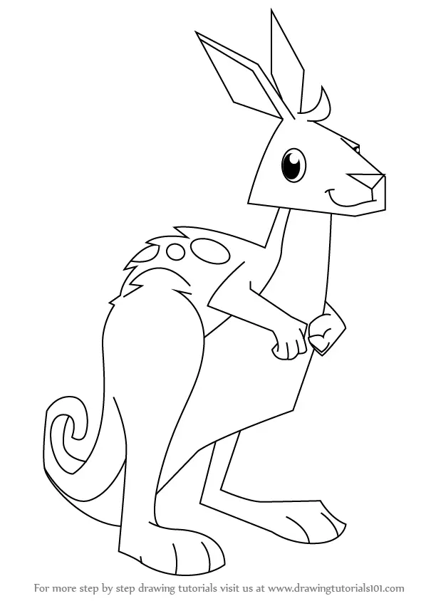 Learn How to Draw Kangaroo from Animal Jam (Animal Jam) Step by Step