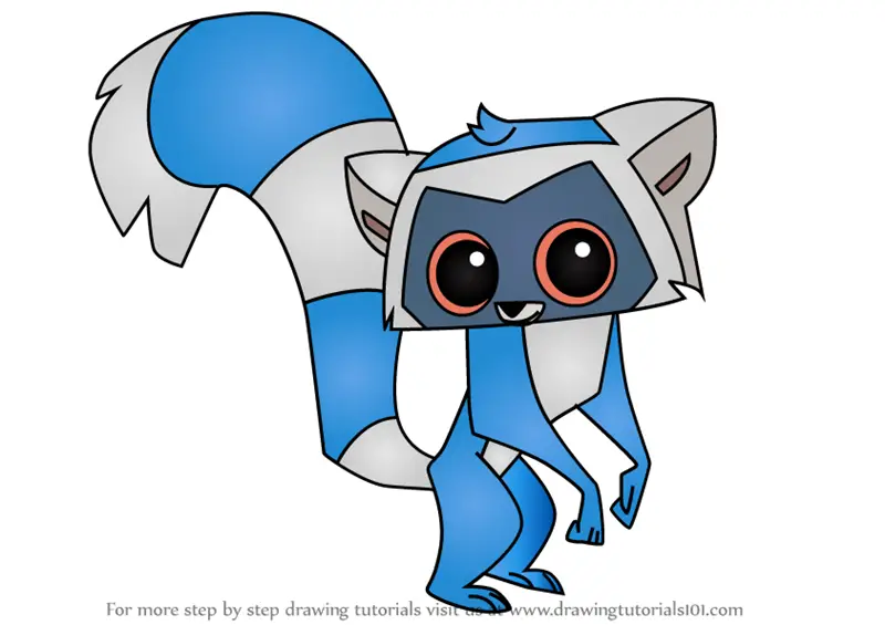 Learn How to Draw Lemur from Animal Jam (Animal Jam) Step by Step