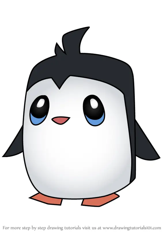 Learn How to Draw Pet Penguin from Animal Jam (Animal Jam) Step by Step :  Drawing Tutorials