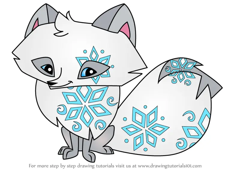 Learn How To Draw Polar Arctic Fox From Animal Jam Animal Jam Step By
