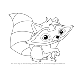 How to Draw Raccoon from Animal Jam