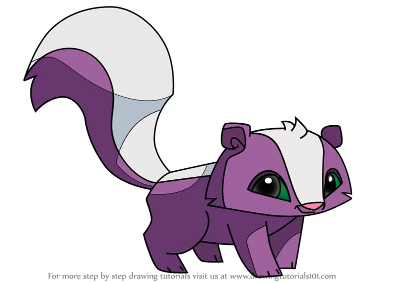 Learn How to Draw Skunk from Animal Jam (Animal Jam) Step by Step : Drawing  Tutorials