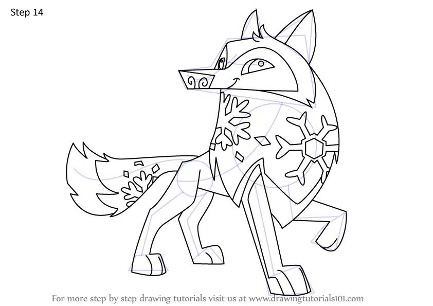 learn how to draw snowflake arctic wolf from animal jam
