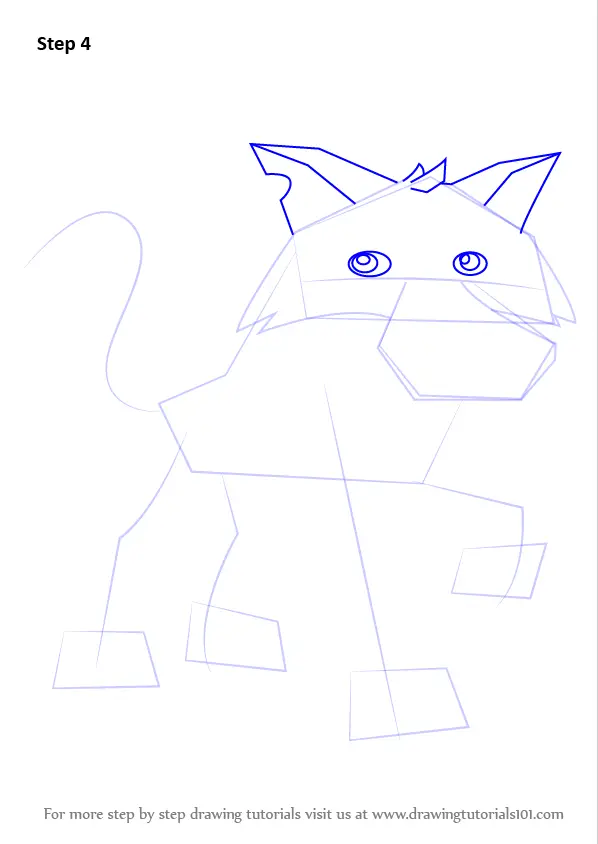 Learn How to Draw Wolf from Animal Jam (Animal Jam) Step by Step : Drawing Tutorials