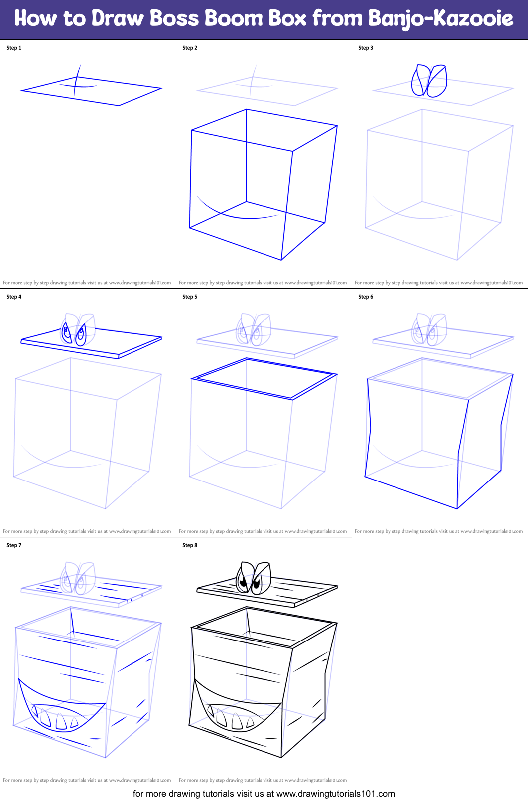 How to Draw Boss Boom Box from Banjo-Kazooie Printable Step by Step